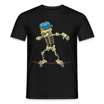 Dabbing Skeleton Skateboard - Männer T-Shirt - Schwarz - Vorne - AI Model Male 178 light (178cm)