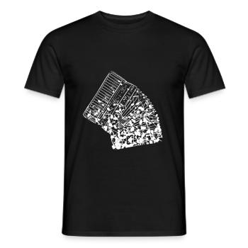 Accordéon Instrument Notes musicales accordéonistes - T-shirt homme - noir - Devant - AI Model Male 178 light (178cm)
