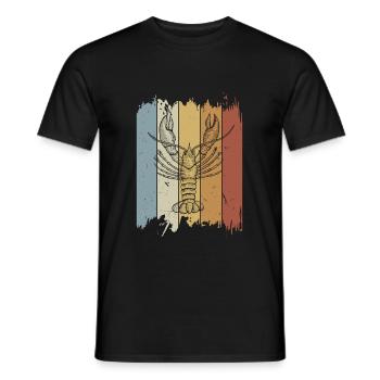 Retro Lobster Crawfish Vintage Cajun Crayfish - Men's T-Shirt - black - Front - AI Model Male 178 light (178cm)