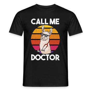 Call Me Doctor Lama Llama Doktor - Männer T-Shirt - Schwarz - Vorne - AI Model Male 178 light (178cm)