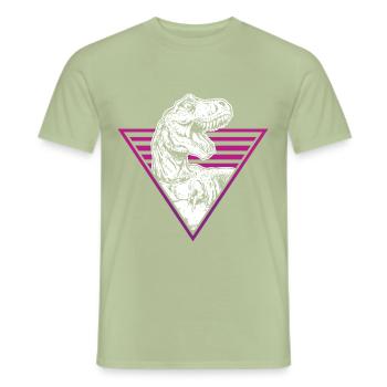 Dinosaurs T Rex Extinct Dinosaurs Vaporwave - T-shirt homme - vert sauge - Devant - AI Model Male 178 light (178cm)