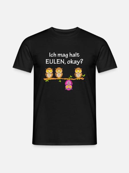 Ich Mag Halt Eulen Okay - Männer T-Shirt - Schwarz