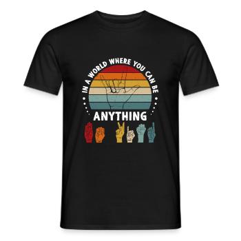 Dans A World Where You Can Be Anything BE KIND - T-shirt homme - noir - Devant - AI Model Male 178 light (178cm)