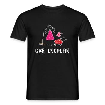 Garten Chefin Gärtner Gartenchefin Strichmännchen - Männer T-Shirt - Schwarz - Vorne - AI Model Male 178 light (178cm)