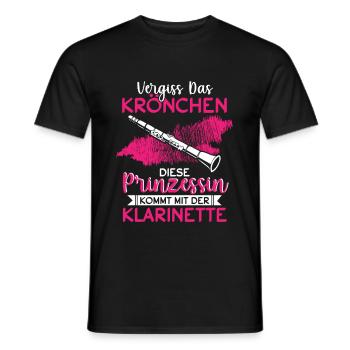 Vergiss Das Krönchen Prinzessin Klarinette - Männer T-Shirt - Schwarz - Vorne - AI Model Male 178 light (178cm)
