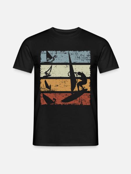 Vintage Windsurfing - Männer T-Shirt - Schwarz