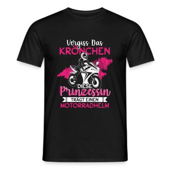 Vergiss Das Krönchen Prinzessin Trägt Motorradhelm - Männer T-Shirt - Schwarz - Vorne - AI Model Male 178 light (178cm)