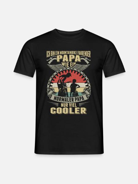 Fahrrad Fahrender Papa - Männer T-Shirt - Schwarz