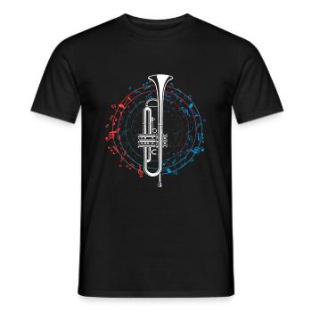 Trumpet Instrument Musical Note Circular Music - Men's T-Shirt - black - Front - AI Model Male 178 light (178cm)