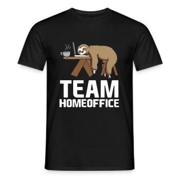 Team Home Office Sleeping Sloth Funny Lazy Sloth - Men's T-Shirt - black - Front - AI Model Male 178 light (178cm)