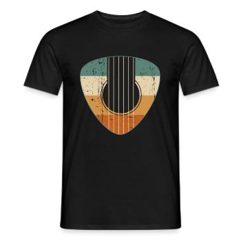 Vintage Guitar Pick Guitarist Acoustic Player - Männer T-Shirt - Schwarz - Vorne - AI Model Male 178 light (178cm)
