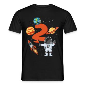 Astronaut Geburtstag 2 Jahre - Männer T-Shirt - Schwarz - Vorne - AI Model Male 178 light (178cm)