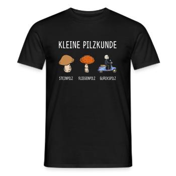 Kleine Pilzkunde Glückspilz Mopedfahrer Mofafahrer - Männer T-Shirt - Schwarz - Vorne - AI Model Male 178 light (178cm)