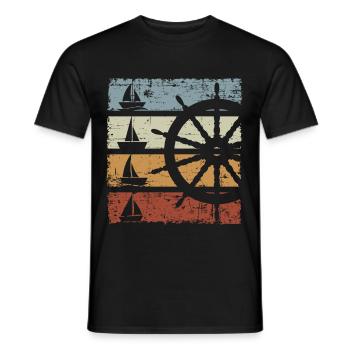 Vintage Sailboat - Männer T-Shirt - Schwarz - Vorne - AI Model Male 178 light (178cm)
