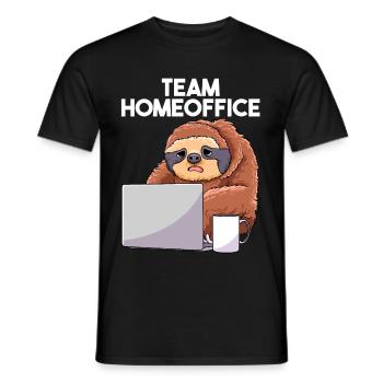 Team Home Office Sloth Home Office Ordinateur portable - T-shirt homme - noir - Devant - AI Model Male 178 light (178cm)