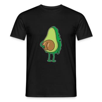 Graines d’avocat Cul Végétalien Avocat Fesses - T-shirt homme - noir - Devant - AI Model Male 178 light (178cm)