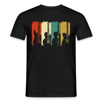 Guitares Rétro Musiciens Guitaristes Guitare électrique - T-shirt homme - noir - Devant - AI Model Male 178 light (178cm)