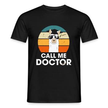 Call Me Doctor Llama Doctor Degree University - Männer T-Shirt - Schwarz - Vorne - AI Model Male 178 light (178cm)