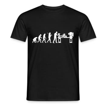 Evolution Cutting Machine Operator CNC Lathe - Men's T-Shirt - black - Front - AI Model Male 178 light (178cm)