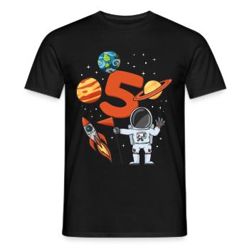 Astronaut Geburtstag 5 Jahre - Männer T-Shirt - Schwarz - Vorne - AI Model Male 178 light (178cm)