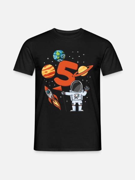 Astronaut birthday 5 years - Men's T-Shirt - black