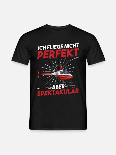 Helikopter Ich Fliege Nicht Perfekt Heli Anfänger - Männer T-Shirt - Schwarz