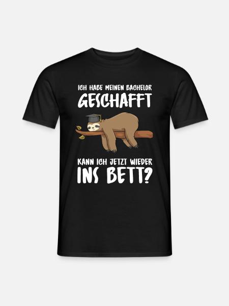Bachelor geschafft Abschluss 2022 Faultier - Männer T-Shirt - Schwarz
