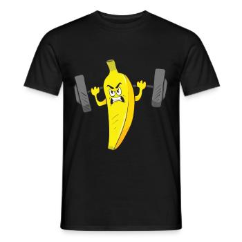 Banana Weightlifter Fitness Workout Motivation - Männer T-Shirt - Schwarz - Vorne - AI Model Male 178 light (178cm)