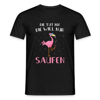 Die Tut Nix Die Will Nur Saufen Flamingo Cocktail - Männer T-Shirt - Schwarz - Vorne - AI Model Male 178 light (178cm)