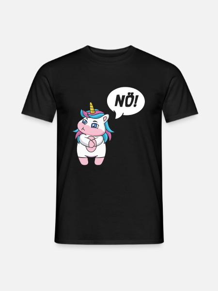 Einhorn Nein - Männer T-Shirt - Schwarz