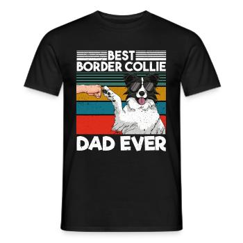 Meilleur Collie Papa Jamais Meilleur Chien Papa Fête des Pères - T-shirt homme - noir - Devant - AI Model Male 178 light (178cm)