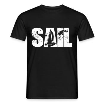 Catamaran Retro Sailing Sailboat Captain Sail - Men's T-Shirt - black - Front - AI Model Male 178 light (178cm)