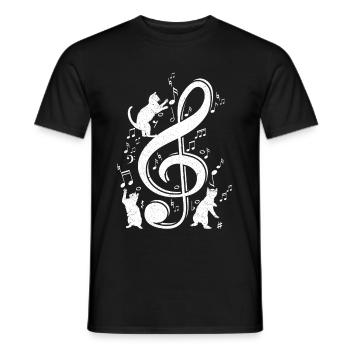 Clef Cat Violin Clef Kitten - Men's T-Shirt - black - Front - AI Model Male 178 light (178cm)