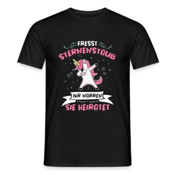 Fresst Sternenstaub Sie Heiratet Dabbing Einhorn - Männer T-Shirt - Schwarz - Vorne - AI Model Male 178 light (178cm)