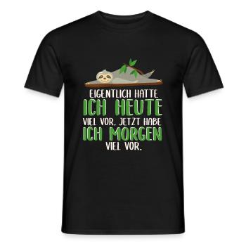 Schlafshirt Eigentlich hatte ich heute viel vor - Männer T-Shirt - Schwarz - Vorne - AI Model Male 178 light (178cm)