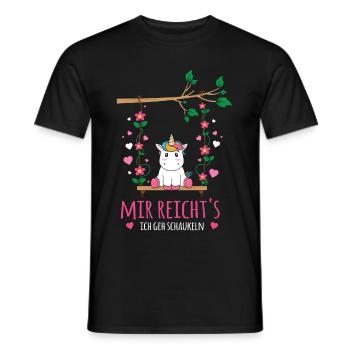 Mir Reichts Ich Geh Schaukeln Schaukel Einhorn - Männer T-Shirt - Schwarz - Vorne - AI Model Male 178 light (178cm)