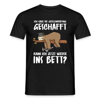 Gesellenprüfung geschafft Abschluss 2022 Faultier - Männer T-Shirt - Schwarz - Vorne - AI Model Male 178 light (178cm)