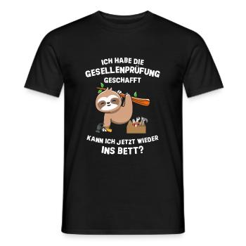 Gesellenprüfung geschafft Abschluss 2022 Faultier - Männer T-Shirt - Schwarz - Vorne - AI Model Male 178 light (178cm)