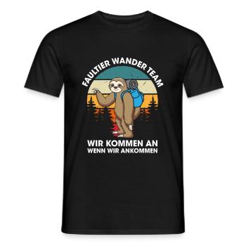 Faultier Wanderteam Faultier Wander Team - Männer T-Shirt - Schwarz - Vorne - AI Model Male 178 light (178cm)