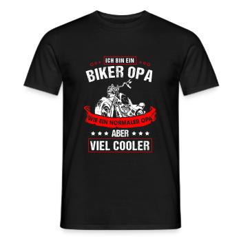 Biker Opa Wie Ein Normaler Opa Aber Viel Cooler - Männer T-Shirt - Schwarz - Vorne - AI Model Male 178 light (178cm)
