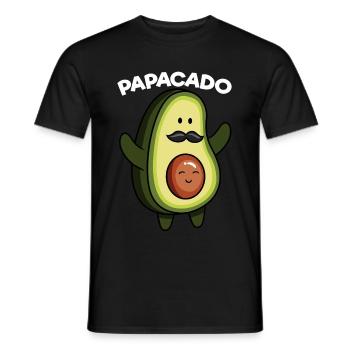 Papacado Avocat Grossesse Papa Végétalien - T-shirt homme - noir - Devant - AI Model Male 178 light (178cm)