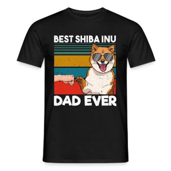 Best Shiba Inu Dad Ever - Männer T-Shirt - Schwarz - Vorne - AI Model Male 178 light (178cm)