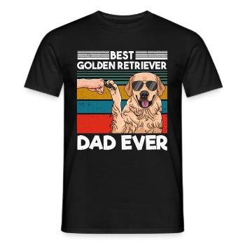 Meilleur père Golden Retriever de tous les temps - T-shirt homme - noir - Devant - AI Model Male 178 light (178cm)