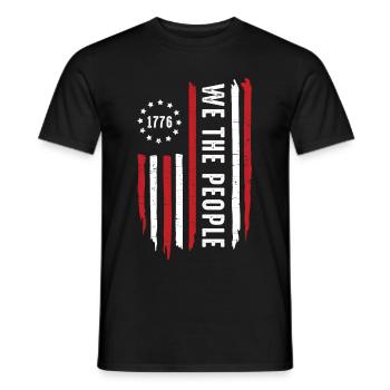 We The Police American History 1776 Patriotic - Men's T-Shirt - black - Front - AI Model Male 178 light (178cm)