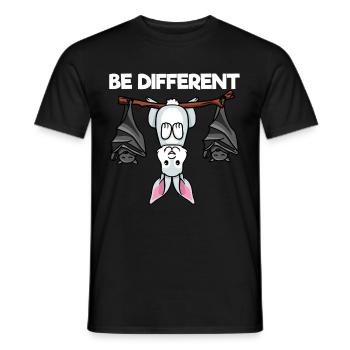 Soyez différent Lapin Lapin avec des chauves-souris - T-shirt homme - noir - Devant - AI Model Male 178 light (178cm)