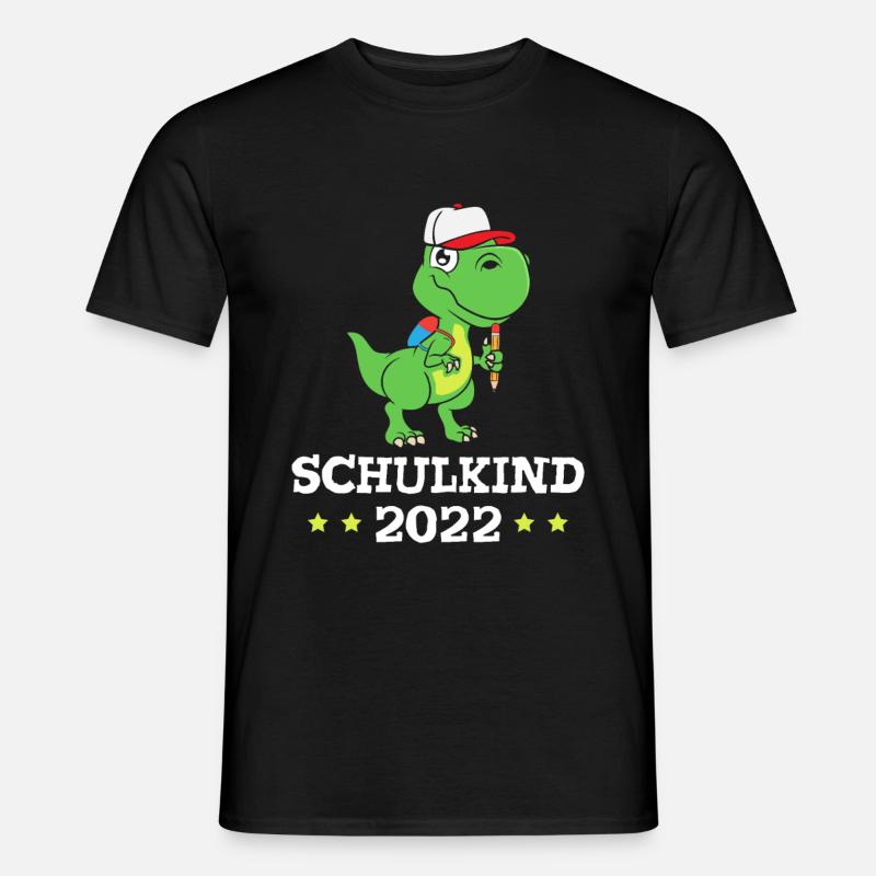 Dino Dinosaurier Einschulung Schulkind 2022 - Männer T-Shirt - Schwarz