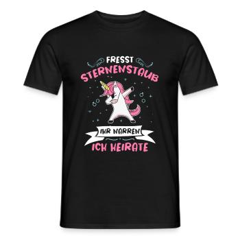 Fresst Sternenstaub Ich Heirate Dabbing Einhorn - Männer T-Shirt - Schwarz - Vorne - AI Model Male 178 light (178cm)