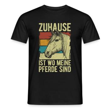 Zuhause ist wo meine Pferde sind - Männer T-Shirt - Schwarz - Vorne - AI Model Male 178 light (178cm)