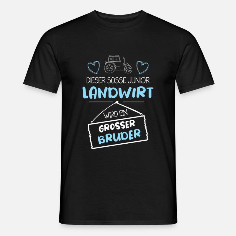 Ich werde großer Bruder Traktor Junior Landwirt - Männer T-Shirt - Schwarz