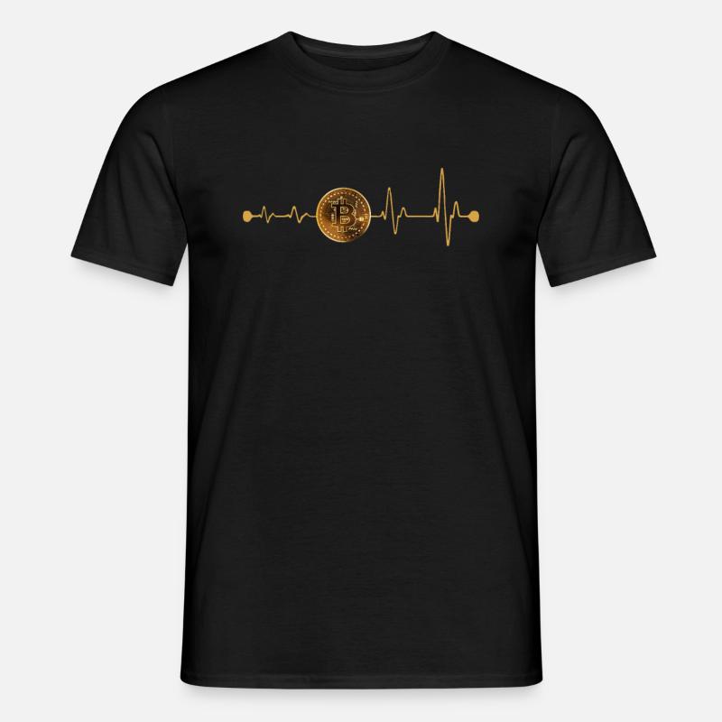 Bitcoin Herzschlag - Männer T-Shirt - Schwarz
